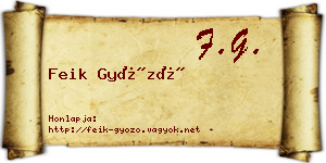 Feik Győző névjegykártya